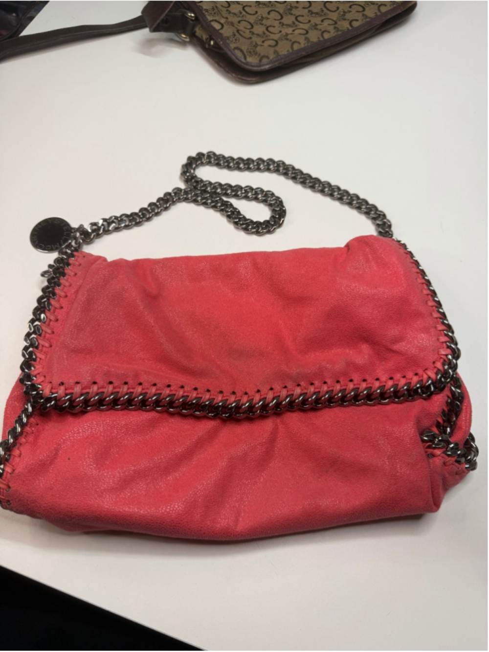 Women's Stella McCartney Falabella Shoulder Bag, One Size, Red and Silver
